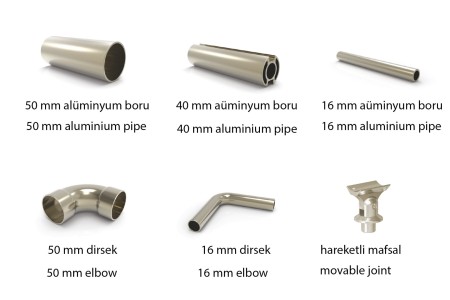 Alüminyum Boru Çıtalı Korkuluk